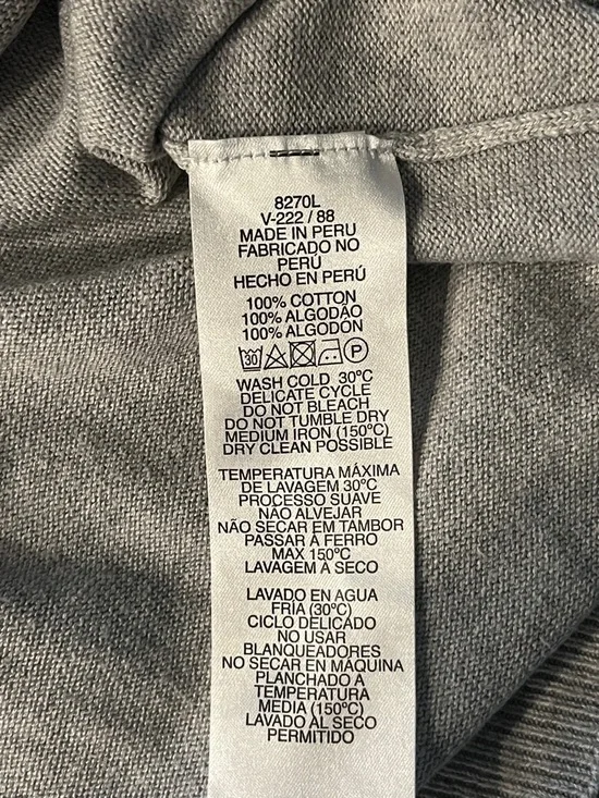 Lacoste Light Gray V-Neck Cotton Sweater Crocodile Logo Classic Preppy Size 5 - Picture 10 of 11